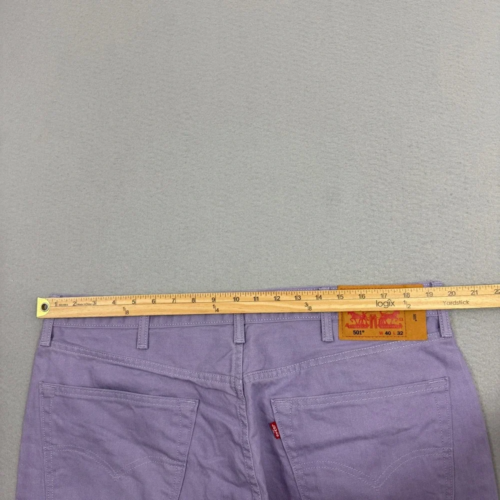Levis 501xx Original Straight Fit Twill Jeans Mens 40x32 Purple Denim Button Fly